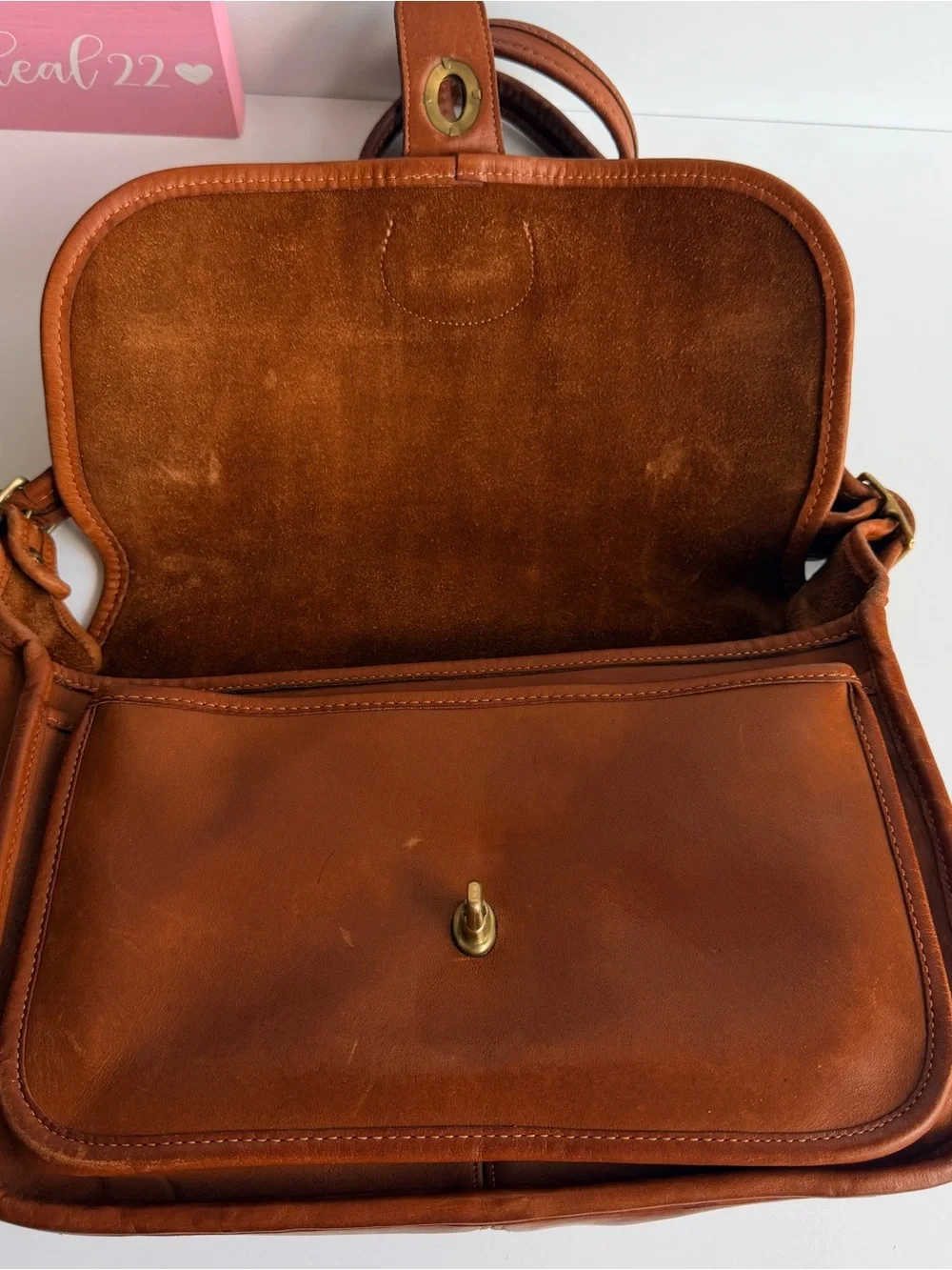 Vintage Coach nyc British Tan Rambler Shoulder Bag